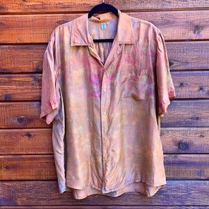 100% Silk Hand Dyed Oversized Button Down Shirt